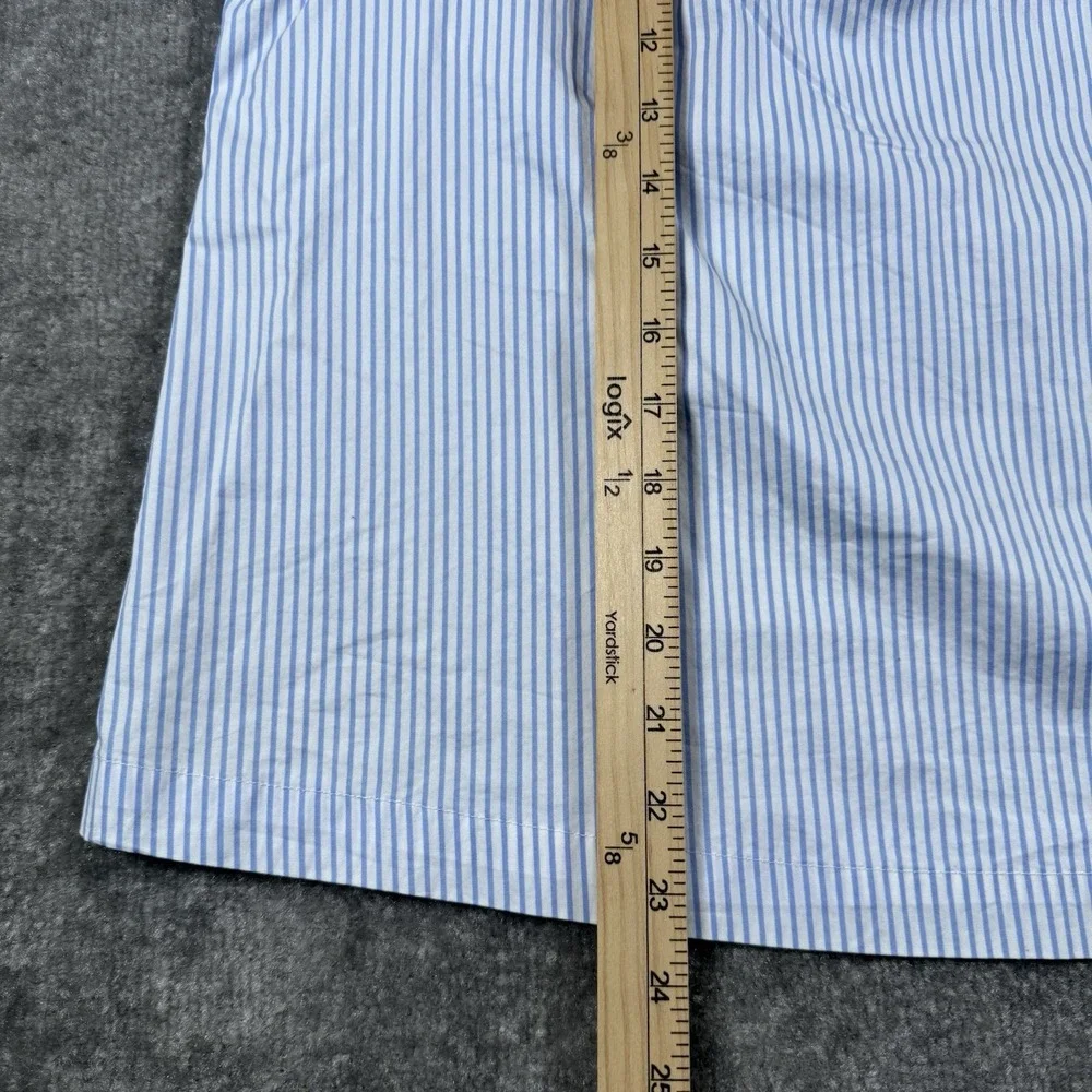 NWT Old Navy Shirt Women's Medium Blue Striped Puff Sleeve Cottagecore Festival